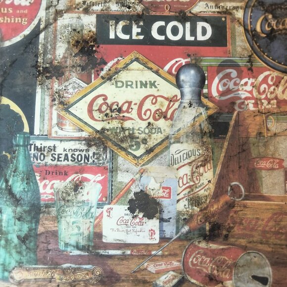 Coca Cola Tray Through The Years Limited Edition 1990 Sandra Porter Shabby Rusty - Picture 6 of 9